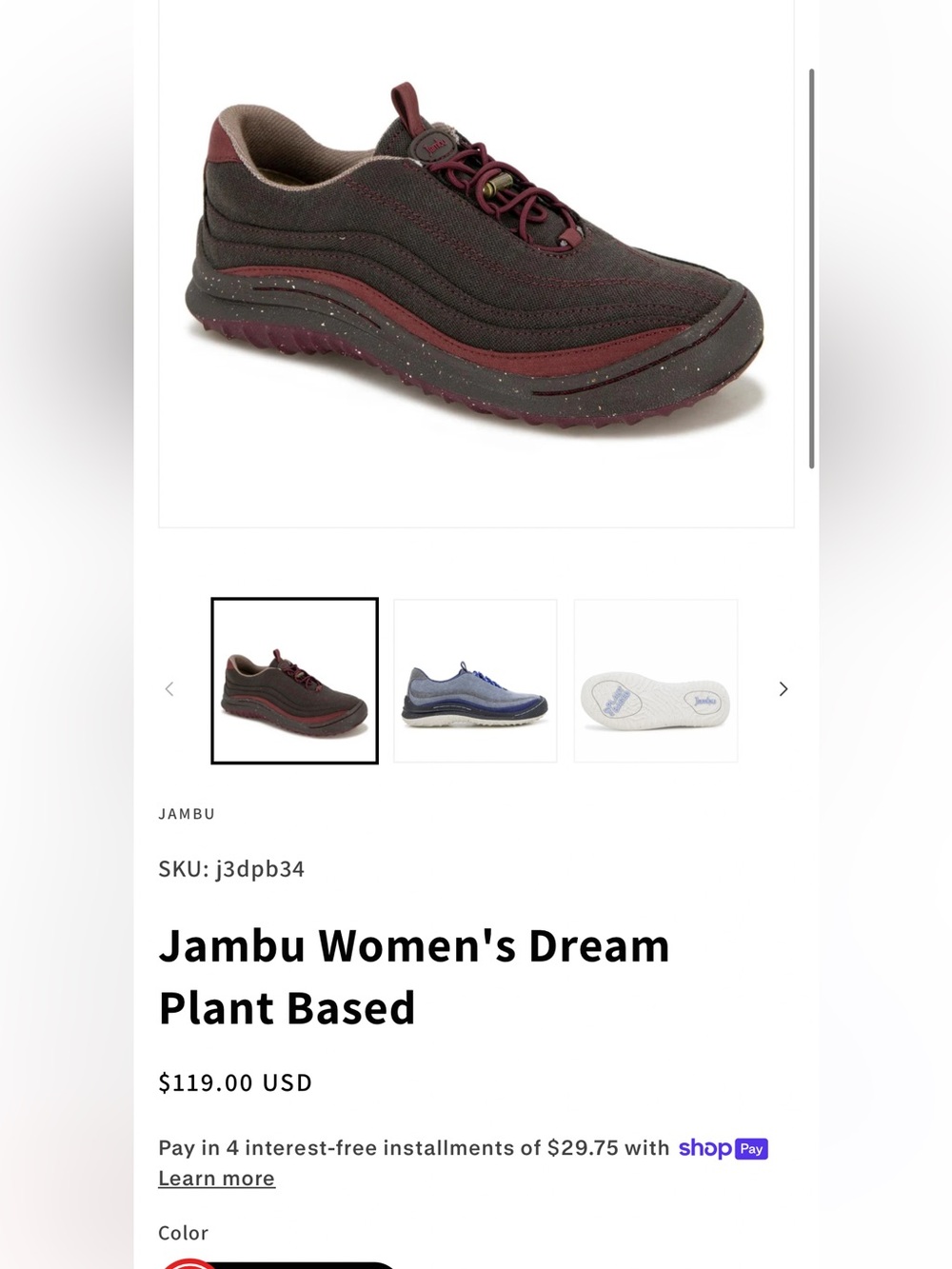 Jambu Women's Slip-On Athletic Shoe - Burgundy- brown